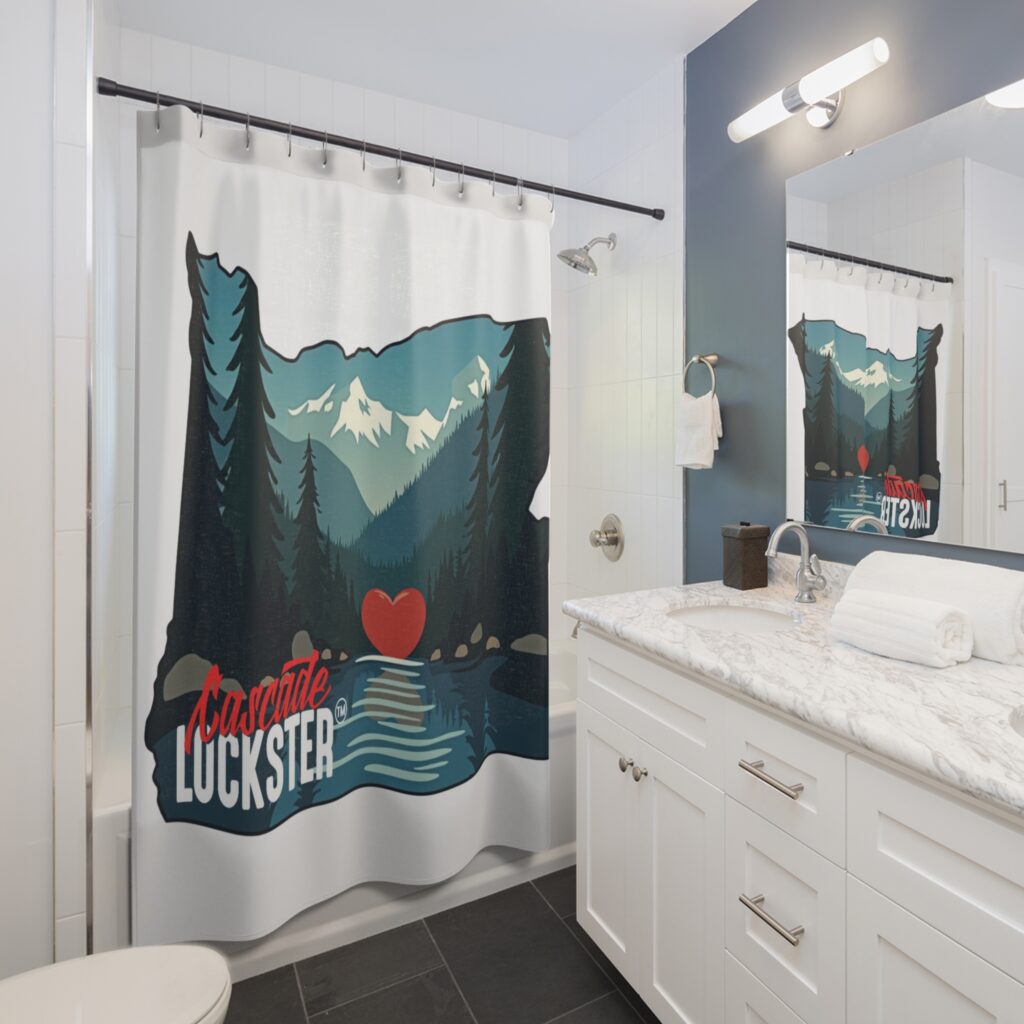 Mountain Love Shower Curtain - Nature Inspired Home Decor for Outdoor Lockster Enthusiasts