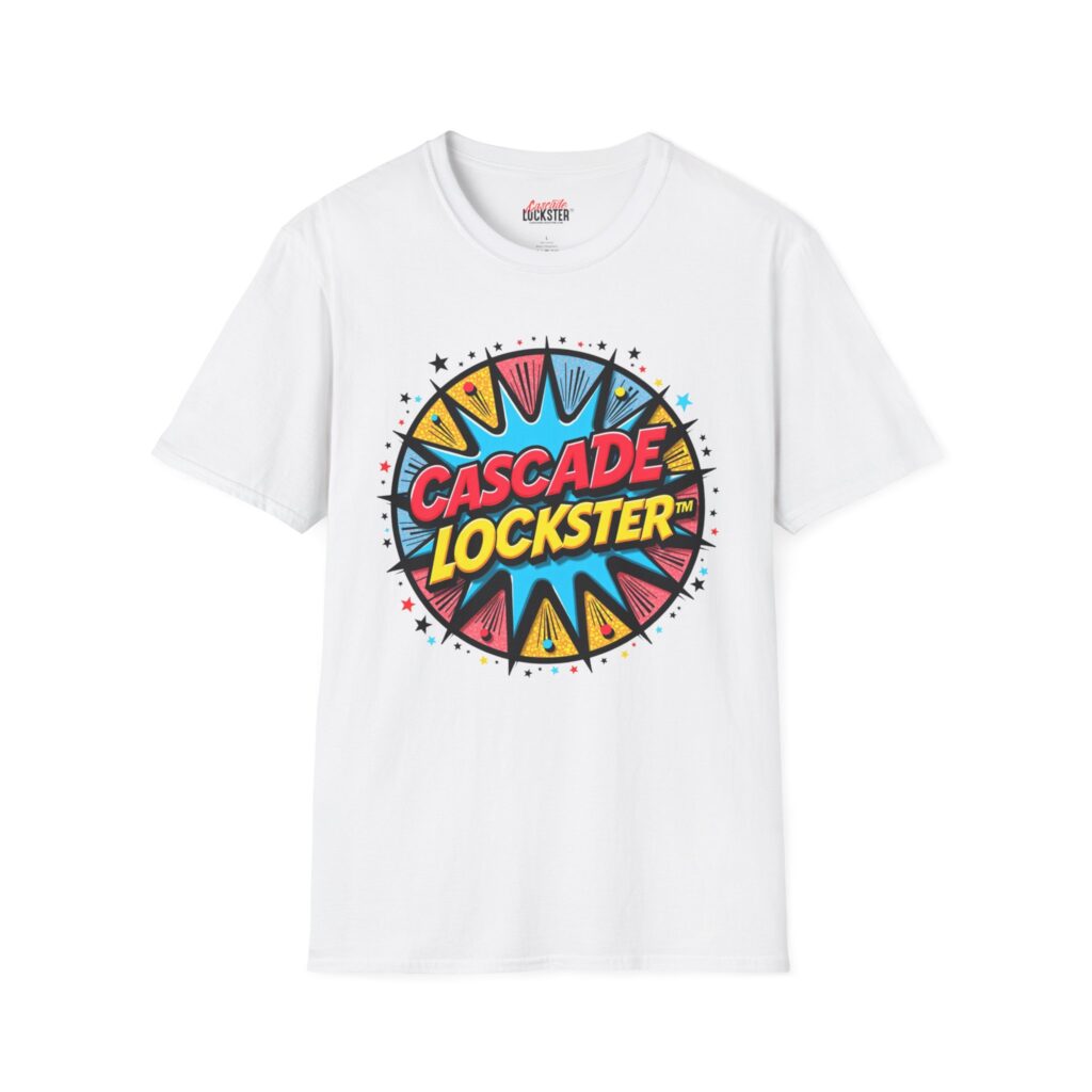 Bright & Fun Unisex T-Shirt | CASCADE LOCKSTER KPOW Design, Graphic Tee, Casual Wear, Gift Idea, Festival Outfit