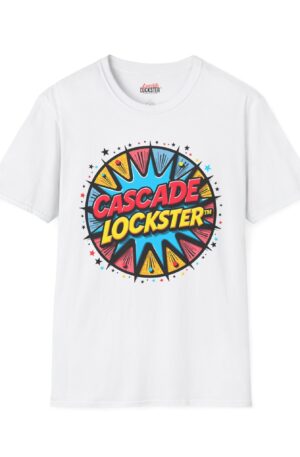 Bright & Fun Unisex T-Shirt | CASCADE LOCKSTER KPOW Design, Graphic Tee, Casual Wear, Gift Idea, Festival Outfit