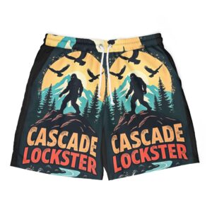 Cascade Lockster Men's Swim Shorts - Fun Bigfoot Design for Summer Adventures