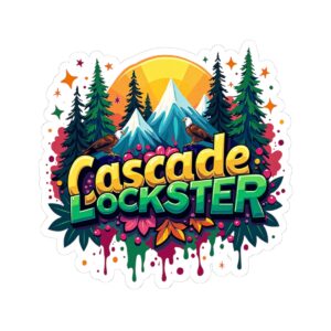 Vibrant Nature-Inspired Kiss-Cut Stickers, Cascade Lockster, Outdoor Adventure Decor, Laptop & Water Bottle Stickers