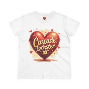 Valentine's Day Heart Graphic Tee - Cascade Lockster Women's Cotton Shirt