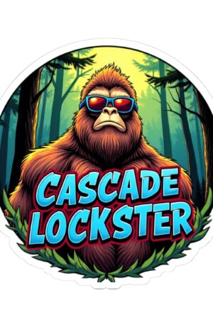 Fun Cascade Lockster Kiss-Cut Cool 😎 Bigfoot Stickers for Laptop, Water Bottle, Scrapbooking, Unique Gifts, Nature Lovers, Outdoorsy Decor