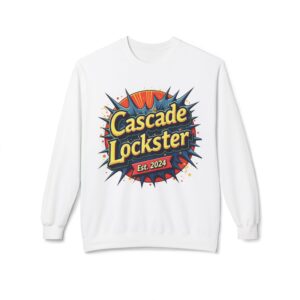 Cascade Lockster -Est 2024- Fleece Crewneck Sweatshirt, Cool Graphic Sweater, Casual Wear, Unique Gift, Cozy Style