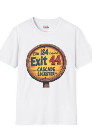 Unisex Softstyle T-Shirt with Cascade Lockster Design, Fun Exit 44 Tee, Casual Wear, Gift for Adventurers, Travel Enthusiast Shirt