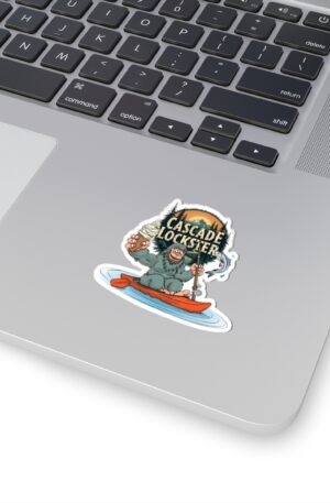 Fun Cascade Lockster Sasquatch Kayaking Stickers - Perfect for Outdoor Lovers & Adventure Enthusiasts