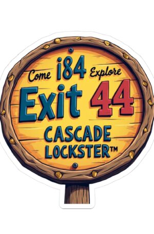 Rustic Kiss-Cut Stickers: Whimsical Exit 44 Sign for Travel Lovers, Laptop Decals, Adventure Decor, Road Trip Gifts, Unique Merchandise
