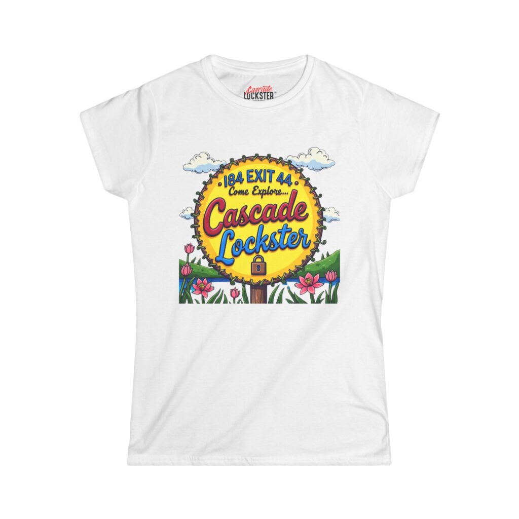 Exit 44 Women's Tee – Cascade Lockster Adventure, Travel Shirt, Nature Lover Gift, Casual Summer Apparel, Road Trip Tee