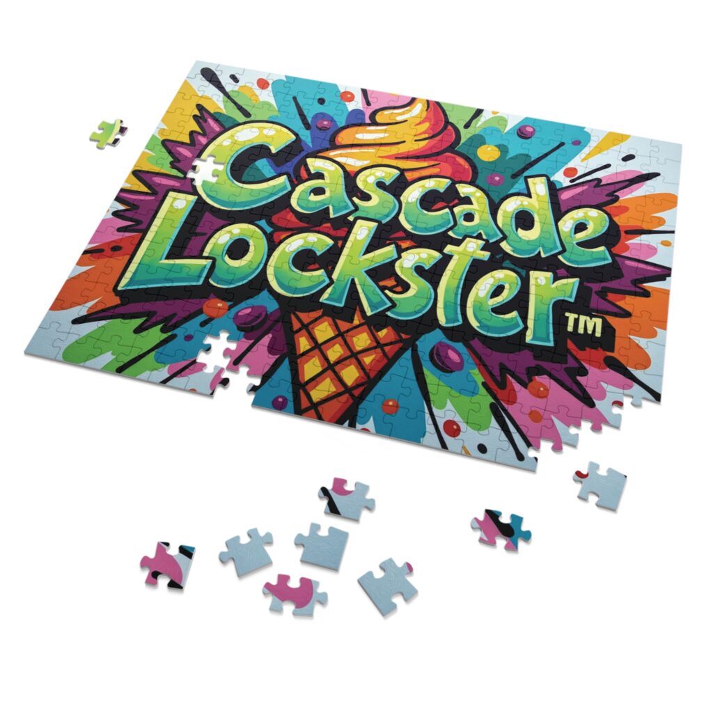 Colorful Jigsaw Puzzle with Tin, Fun Gift for Kids, Family Game Night, Collectible Art Puzzle, Lockster Ice Cream Theme Puzzle
