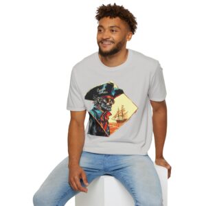 Captain Lockster Pirate Graphic T-Shirt - Unisex Softstyle Tee for Adventure Lovers, Nautical Themed Gift, Casual Wear, Pirate Parties, Costume