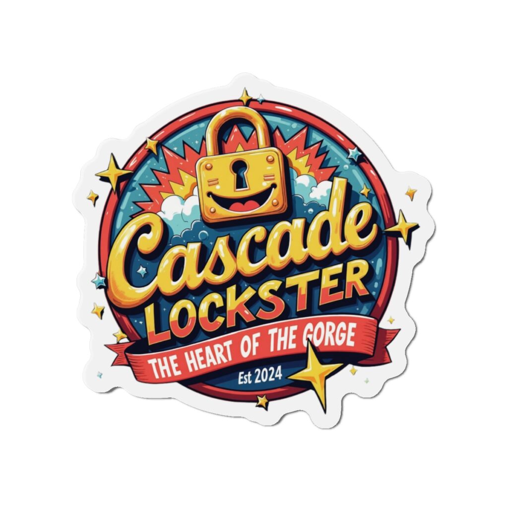 Die-Cut Magnets - Cascade Lockster Laughing Lock Design. The heart of the Gorge.