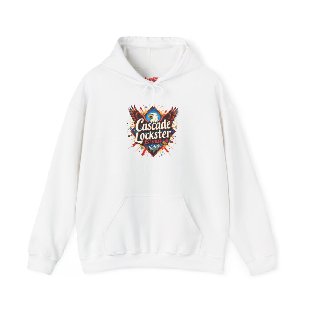 Hooded Sweatshirt Cascade Lockster Bald Eagle Design - Without Logo Sleeves