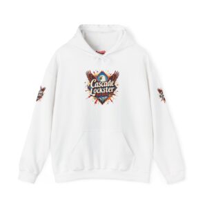 Hooded Sweatshirt - Cascade Lockster Bald Eagle Design - With Logo Sleeves