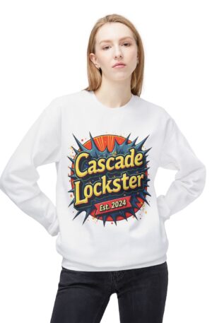 Cascade Lockster -Est 2024- Fleece Crewneck Sweatshirt, Cool Graphic Sweater, Casual Wear, Unique Gift, Cozy Style