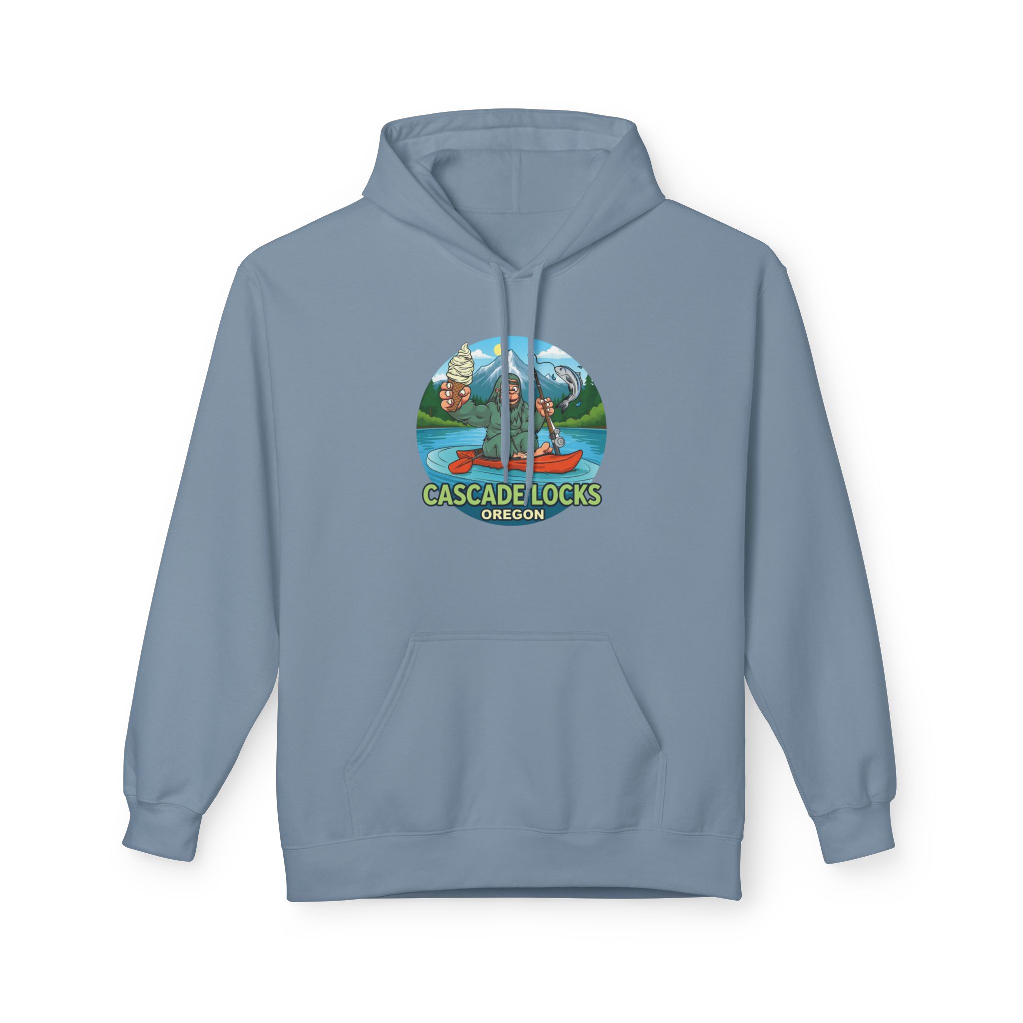 Sammy Sasquatch Cascade Locks Adventure Hoodie | Unisex Midweight Fleece | Great for Outdoor Enthusiasts, Fishing Trips, Travel, Gifts, Casual Wear - Image 37