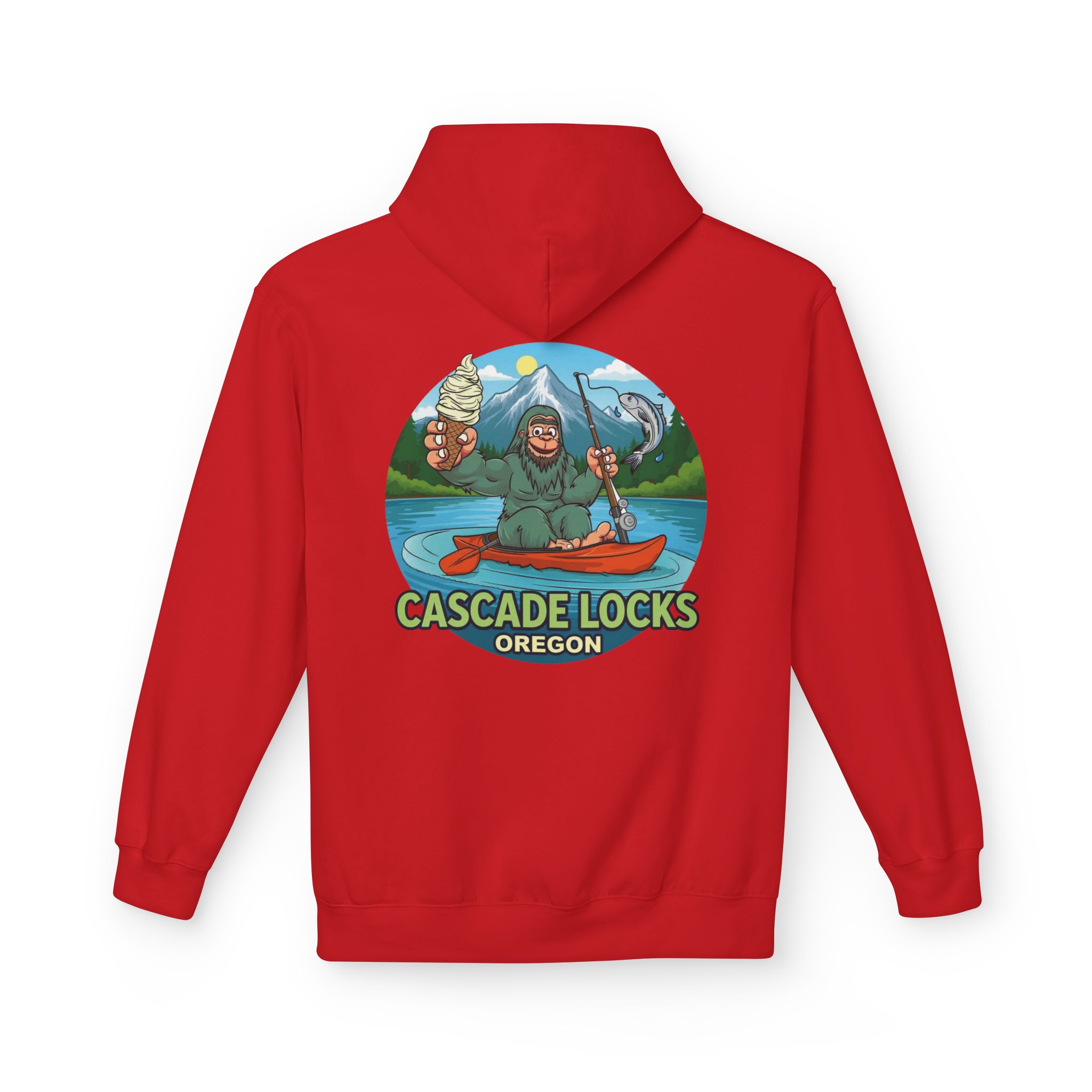Sammy Sasquatch Cascade Locks Adventure Hoodie | Unisex Midweight Fleece | Great for Outdoor Enthusiasts, Fishing Trips, Travel, Gifts, Casual Wear - Image 54