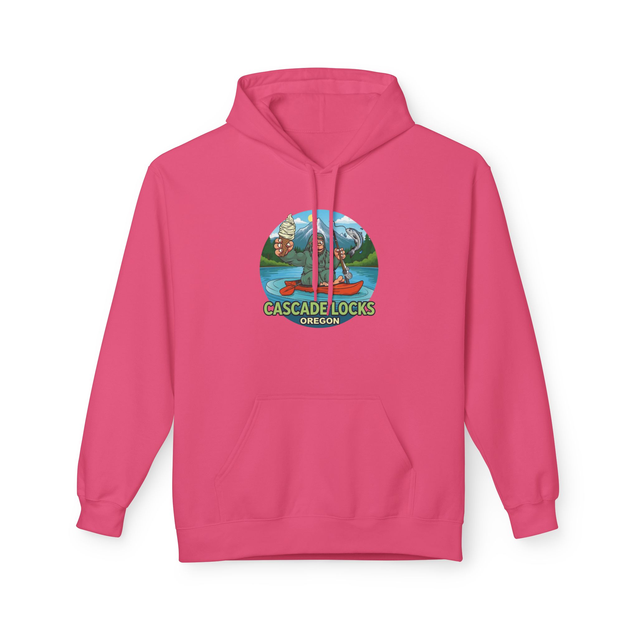 Sammy Sasquatch Cascade Locks Adventure Hoodie | Unisex Midweight Fleece | Great for Outdoor Enthusiasts, Fishing Trips, Travel, Gifts, Casual Wear - Image 49