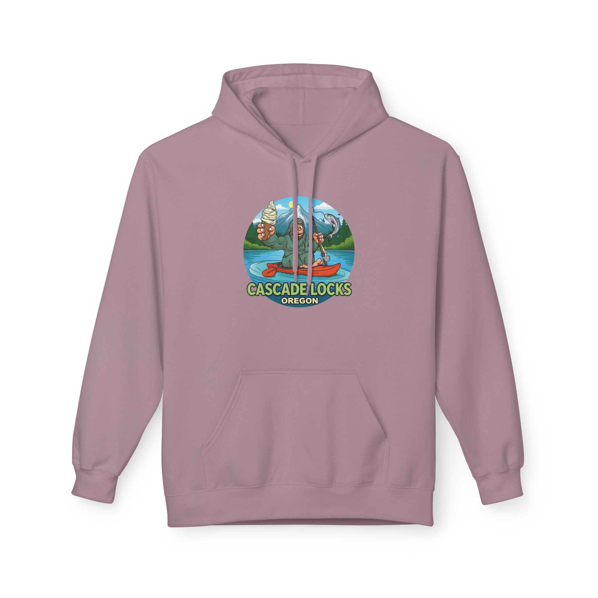 Sammy Sasquatch Cascade Locks Adventure Hoodie | Unisex Midweight Fleece | Great for Outdoor Enthusiasts, Fishing Trips, Travel, Gifts, Casual Wear - Image 45