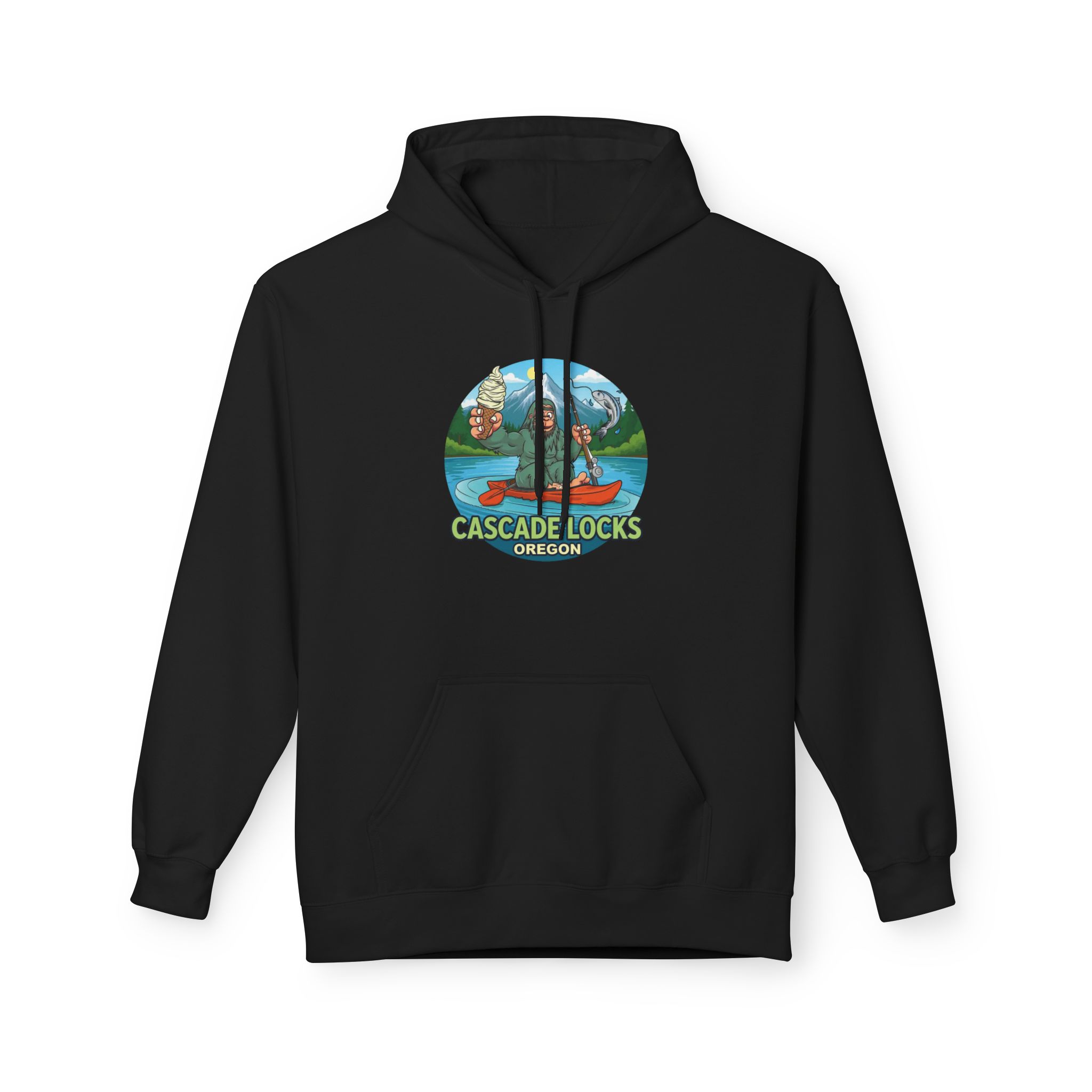 Sammy Sasquatch Cascade Locks Adventure Hoodie | Unisex Midweight Fleece | Great for Outdoor Enthusiasts, Fishing Trips, Travel, Gifts, Casual Wear - Image 13