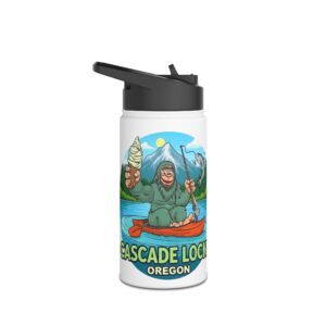 Sammy Sasquatch Cascade Locks Adventure Stainless Steel Water Bottle, Hydration Tracker, Outdoor Gear, Camping Supplies, Unique Gift