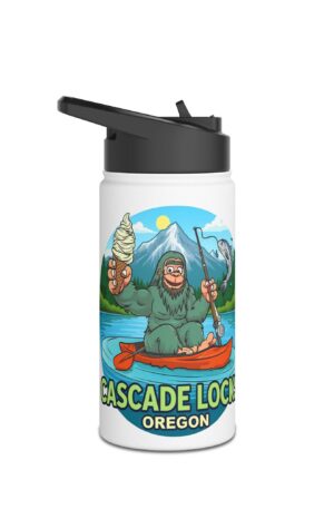 Sammy Sasquatch Cascade Locks Adventure Stainless Steel Water Bottle, Hydration Tracker, Outdoor Gear, Camping Supplies, Unique Gift