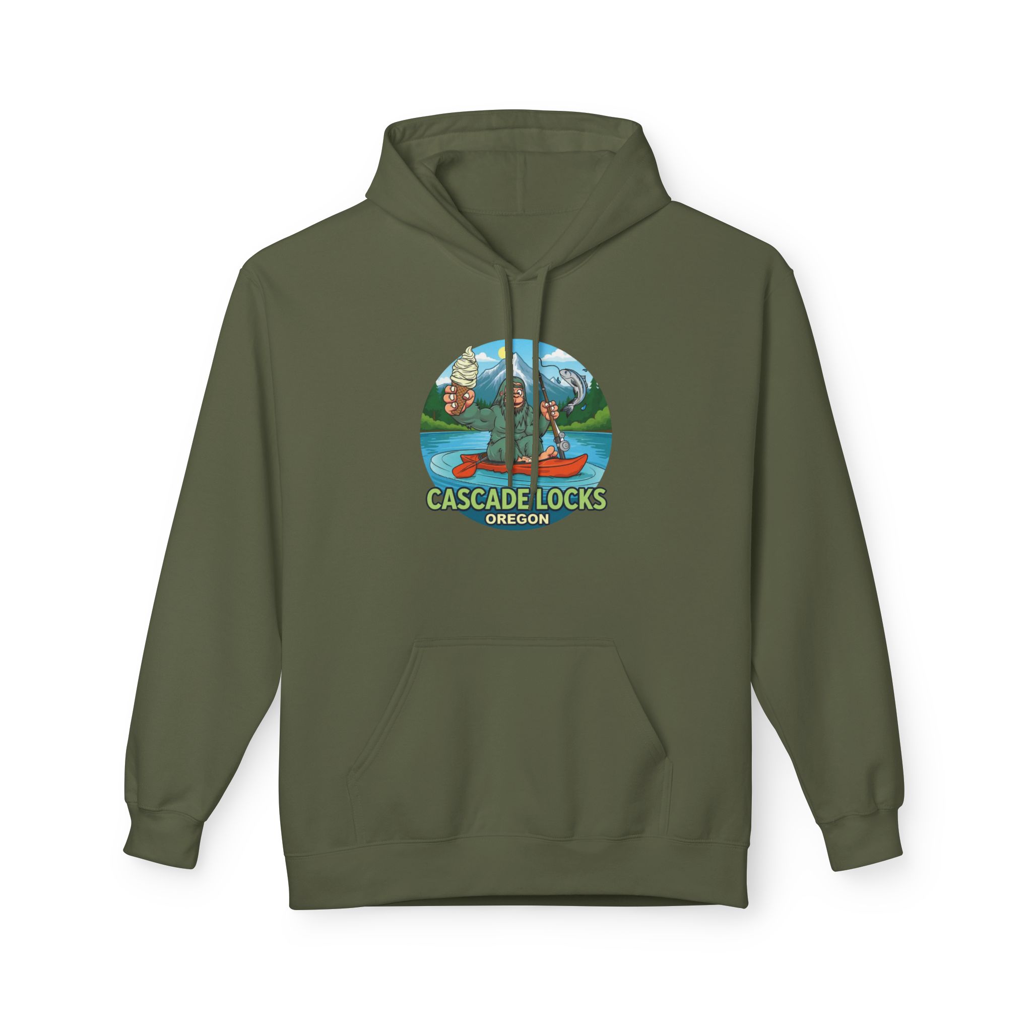 Sammy Sasquatch Cascade Locks Adventure Hoodie | Unisex Midweight Fleece | Great for Outdoor Enthusiasts, Fishing Trips, Travel, Gifts, Casual Wear - Image 29