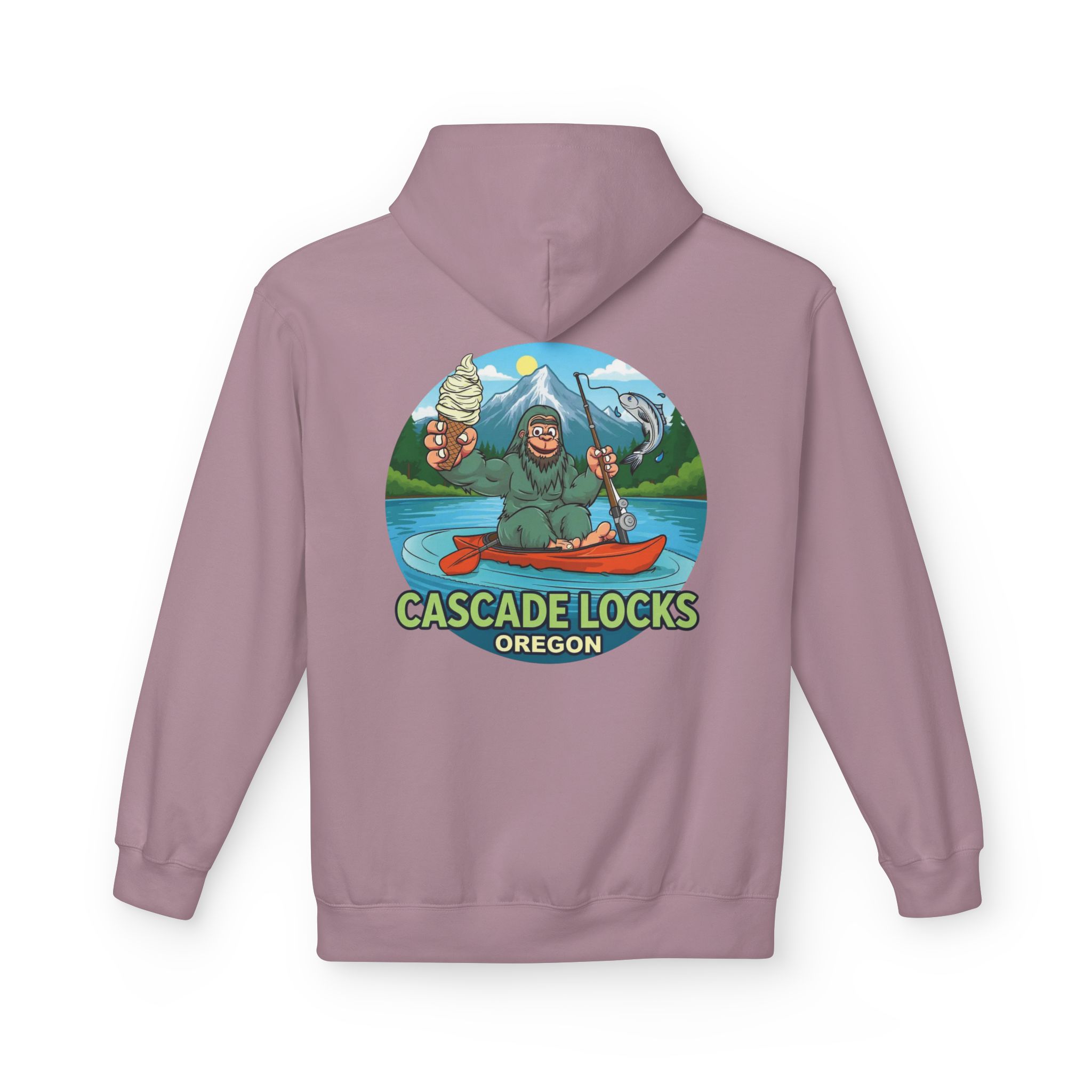 Sammy Sasquatch Cascade Locks Adventure Hoodie | Unisex Midweight Fleece | Great for Outdoor Enthusiasts, Fishing Trips, Travel, Gifts, Casual Wear - Image 46