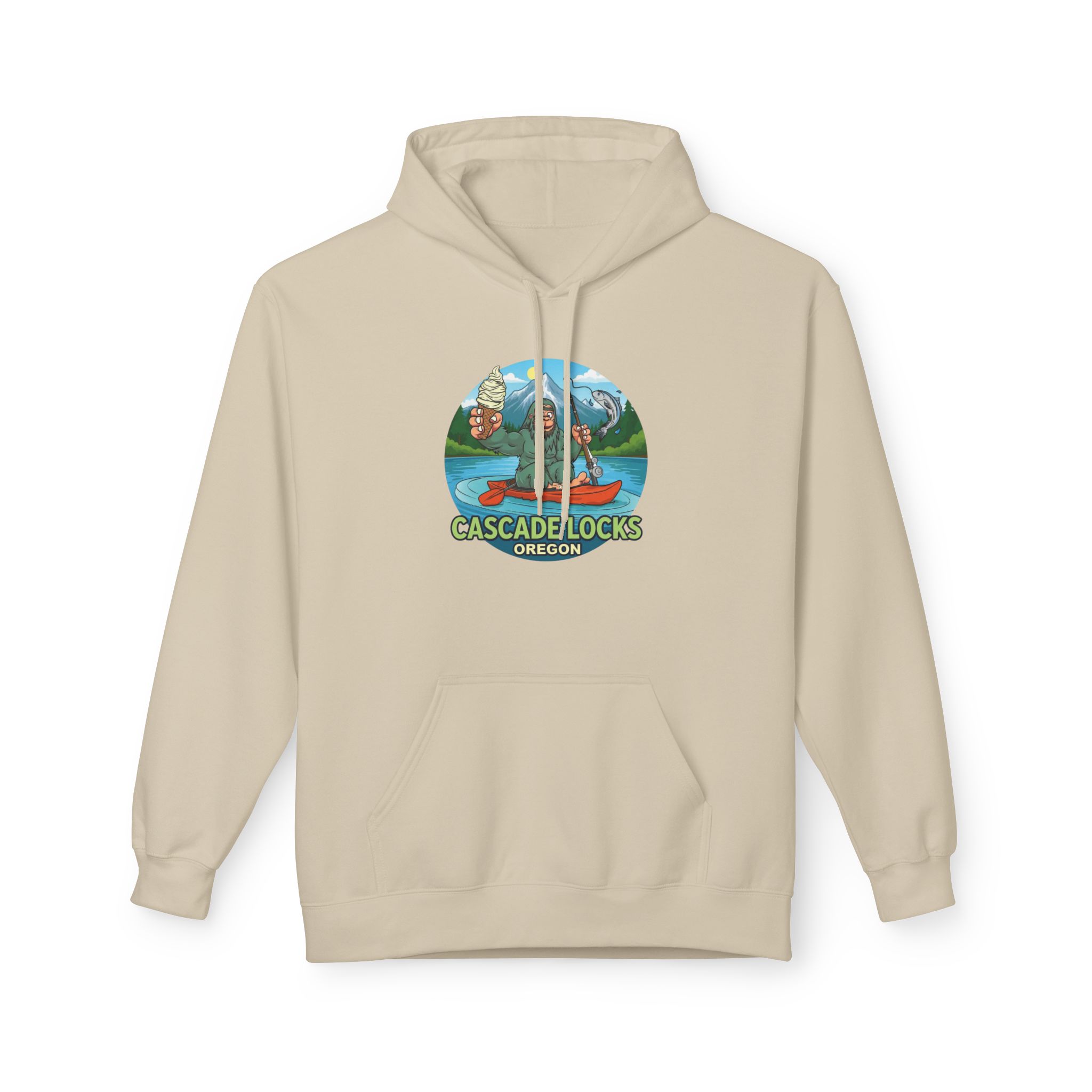 Sammy Sasquatch Cascade Locks Adventure Hoodie | Unisex Midweight Fleece | Great for Outdoor Enthusiasts, Fishing Trips, Travel, Gifts, Casual Wear - Image 17