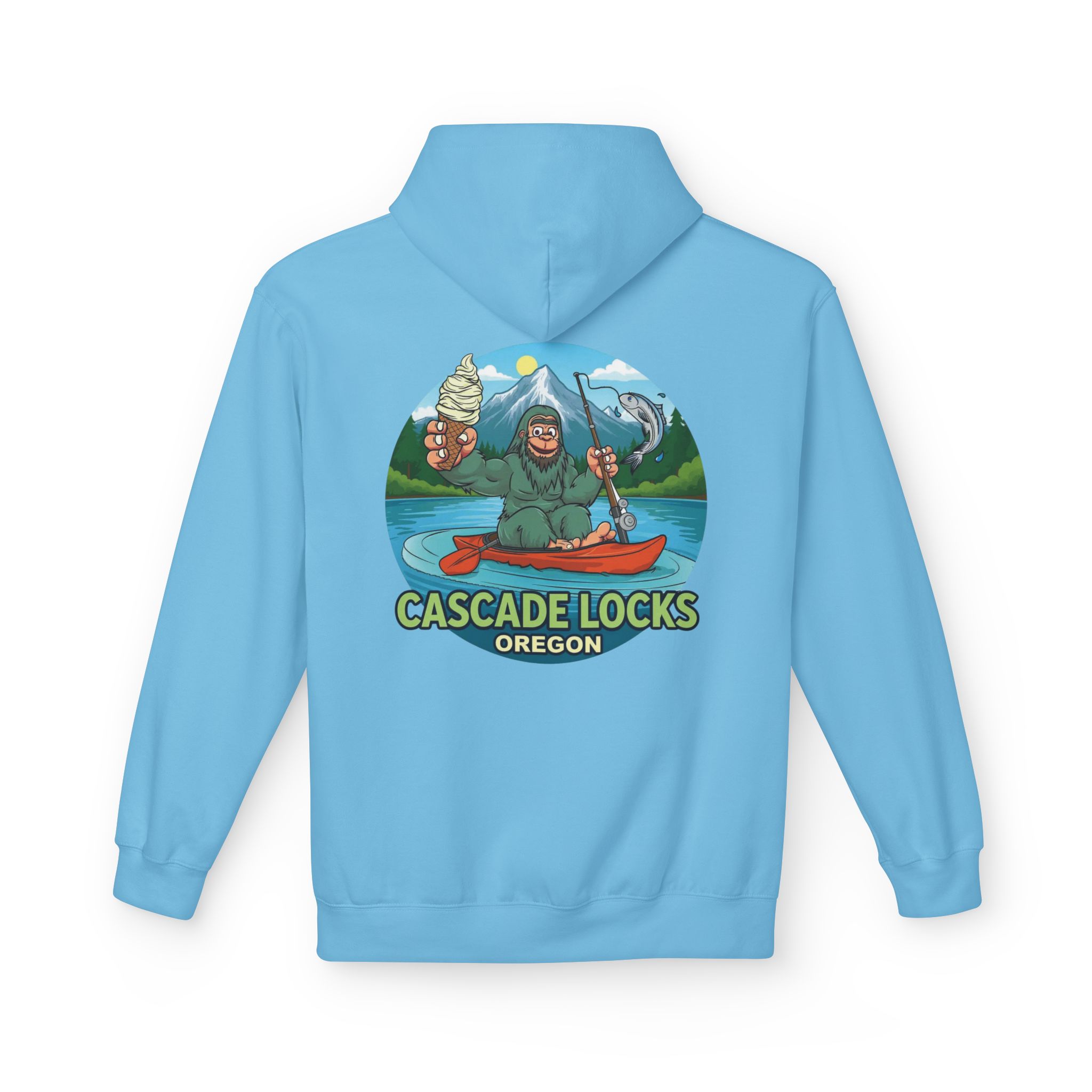 Sammy Sasquatch Cascade Locks Adventure Hoodie | Unisex Midweight Fleece | Great for Outdoor Enthusiasts, Fishing Trips, Travel, Gifts, Casual Wear - Image 34