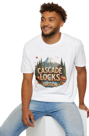 Cascade Locks Oregon (front side only print) Fall Season T-Shirt, Outdoor Adventure Tee, Fall Travel Shirt, Gifts for Nature Lovers, Unisex Graphic Tee
