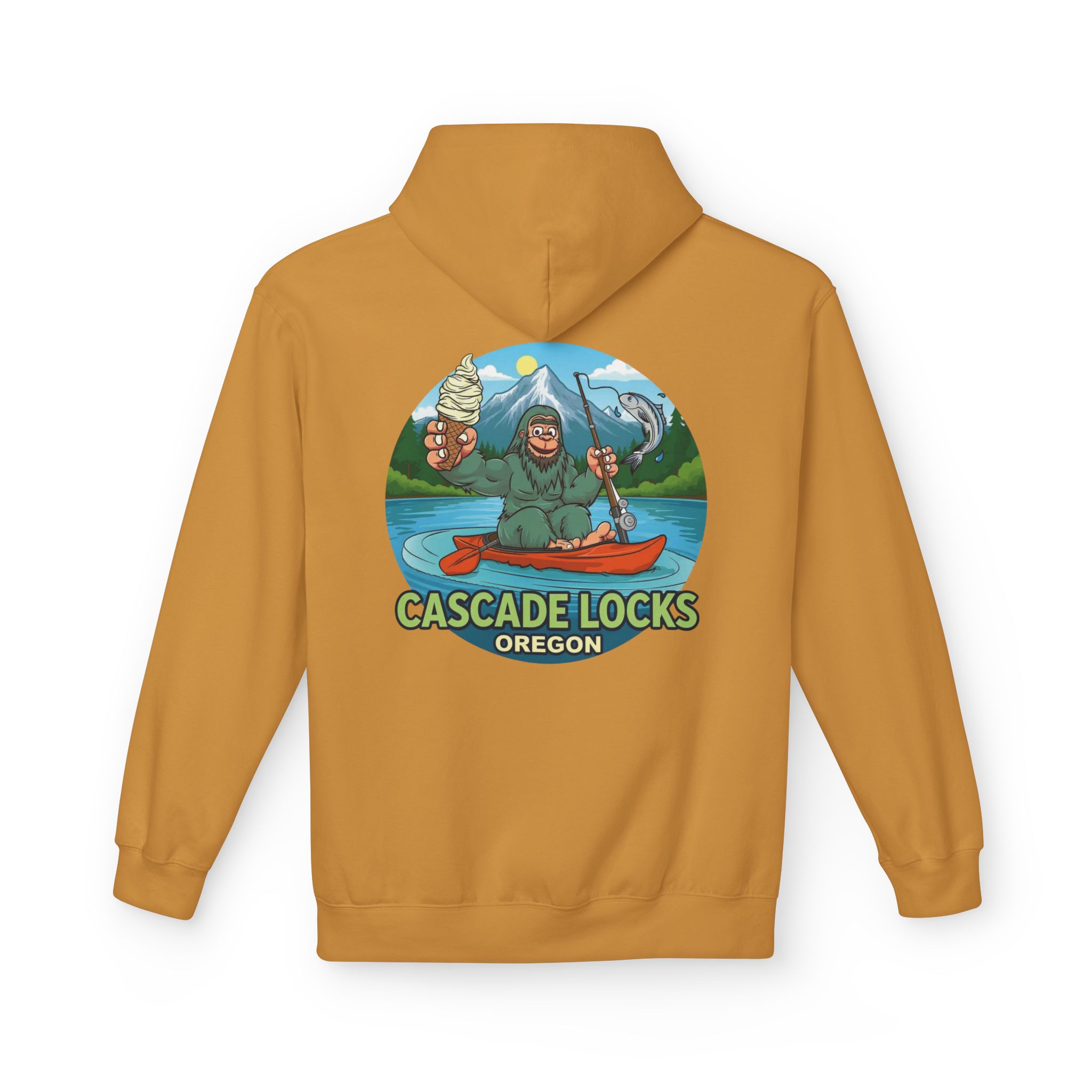 Sammy Sasquatch Cascade Locks Adventure Hoodie | Unisex Midweight Fleece | Great for Outdoor Enthusiasts, Fishing Trips, Travel, Gifts, Casual Wear - Image 22