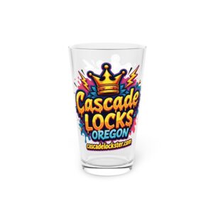 Cascade Locks Oregon Pint Glass — Colorful Brewery-Style 16oz Root Beer Glass