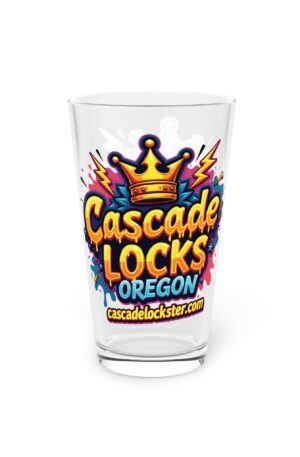 Cascade Locks Oregon Pint Glass — Colorful Brewery-Style 16oz Root Beer Glass