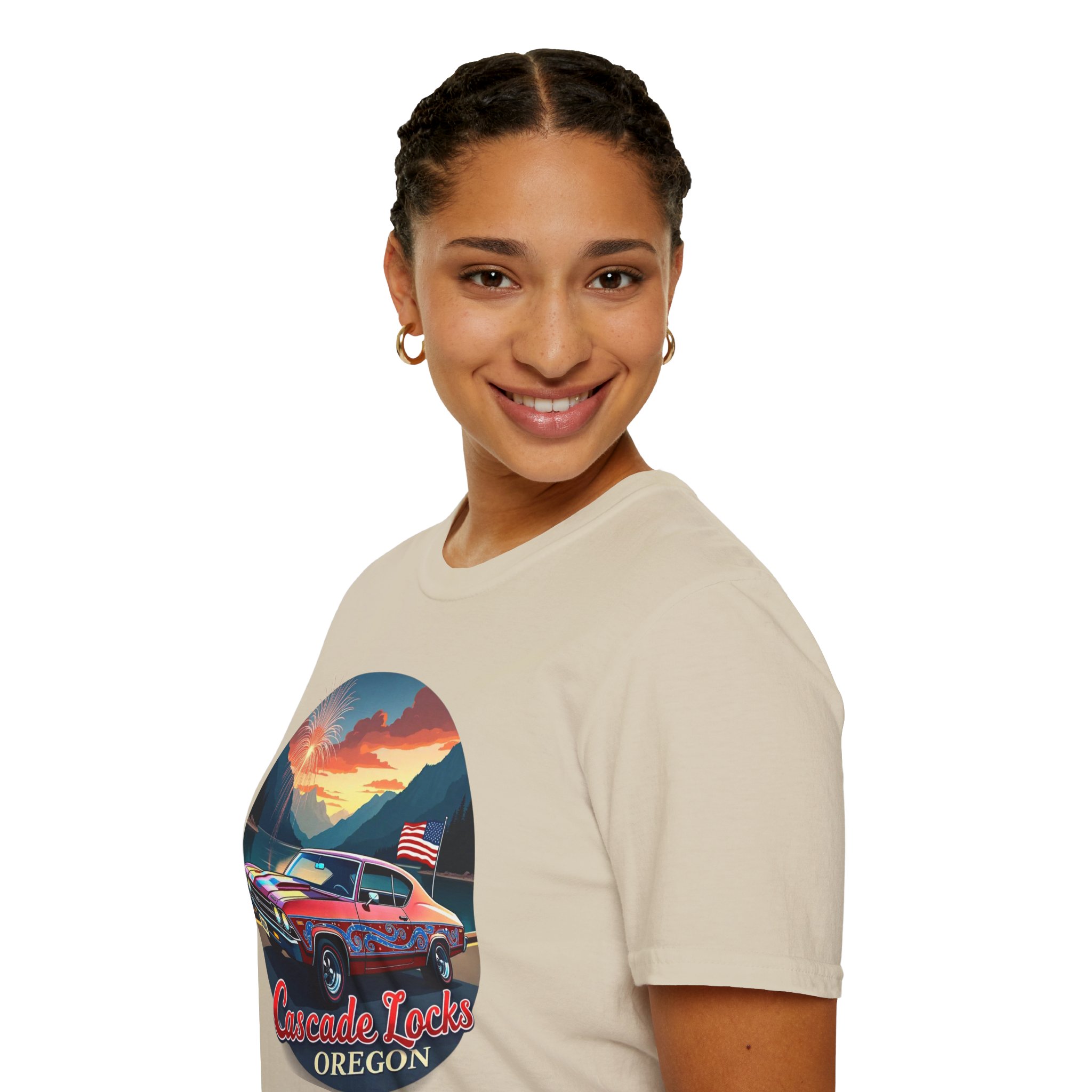 Cascade Locks Oregon 1969 Classic Muscle Car T-Shirt - Image 15