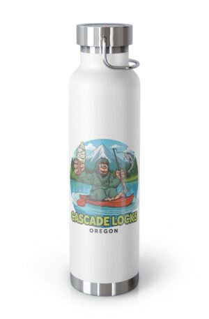 Sammy Sasquatch Cascade Locks Adventure Water Bottle | Insulated 22oz Travel Flask, Camping Gift, Outdoor Hydration, Nature Lover, Oregon Souvenir