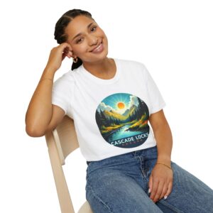 Cascade Locks Beautiful Sunlight Unisex Softstyle T-Shirt, Vintage Outdoor Tee, Nature Lover Shirt, Gift for Hikers, Classic Graphic Tee