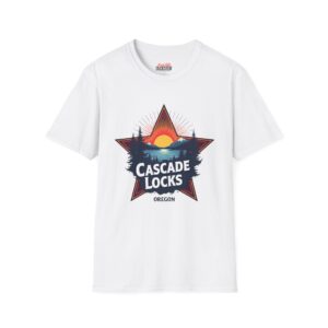 Cascade Locks Oregon Sunset Star Graphic T-Shirt