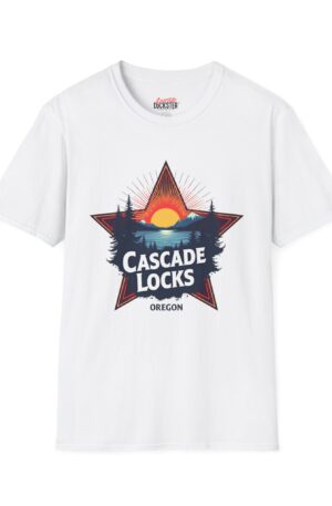 Cascade Locks Oregon Sunset Star Graphic T-Shirt