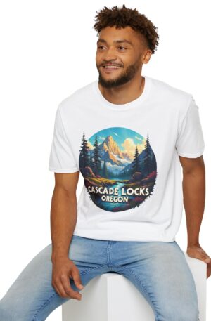 Nature-Inspired Cascade Locks T-Shirt | Unisex Softstyle Tee for Adventurers, Travel Souvenir, Outdoor Enthusiasts, Gift Idea