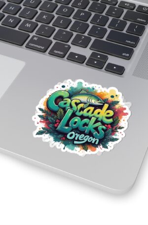 Cascade Locks Oregon Fish Sticker — Colorful Kiss-Cut Decal