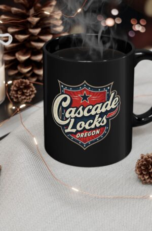 Cascade Locks Oregon Shield Mug — Retro Travel Coffee Cup (11oz, 15oz)