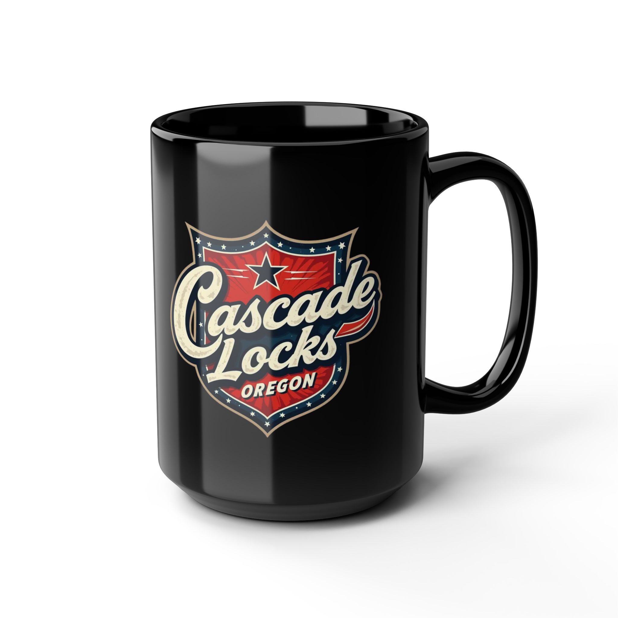 Cascade Locks Oregon Shield Mug — Retro Travel Coffee Cup (11oz, 15oz) - Image 11