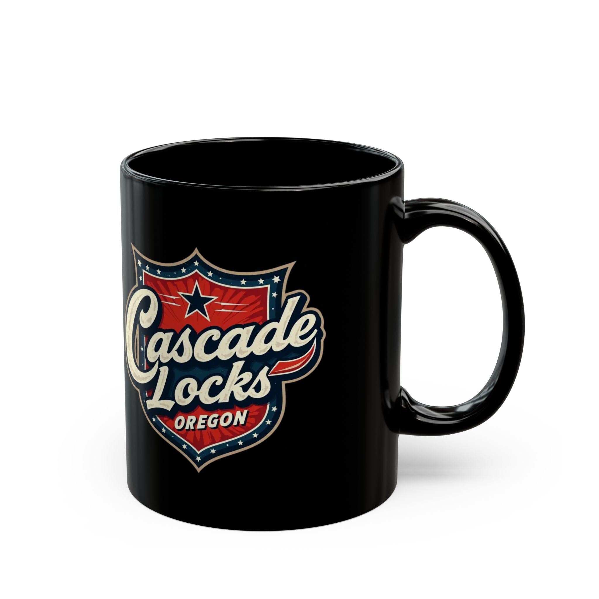 Cascade Locks Oregon Shield Mug — Retro Travel Coffee Cup (11oz, 15oz) - Image 2
