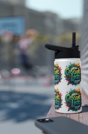 Cascade Locks Oregon Stainless Steel Water Bottle — Colorful Graffiti Travel Bottle