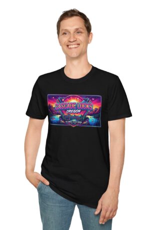 Cascade Locks Oregon Graphic T-Shirt — Columbia River Gorge Retro Sunset Design