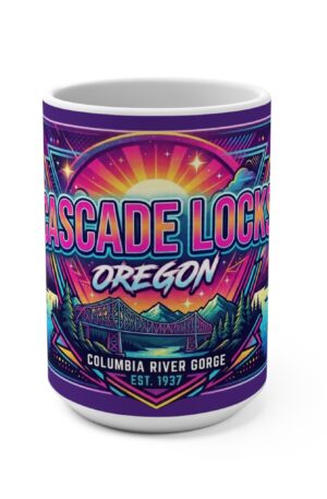 Cascade Locks Oregon 15oz Mug — Columbia River Gorge Souvenir